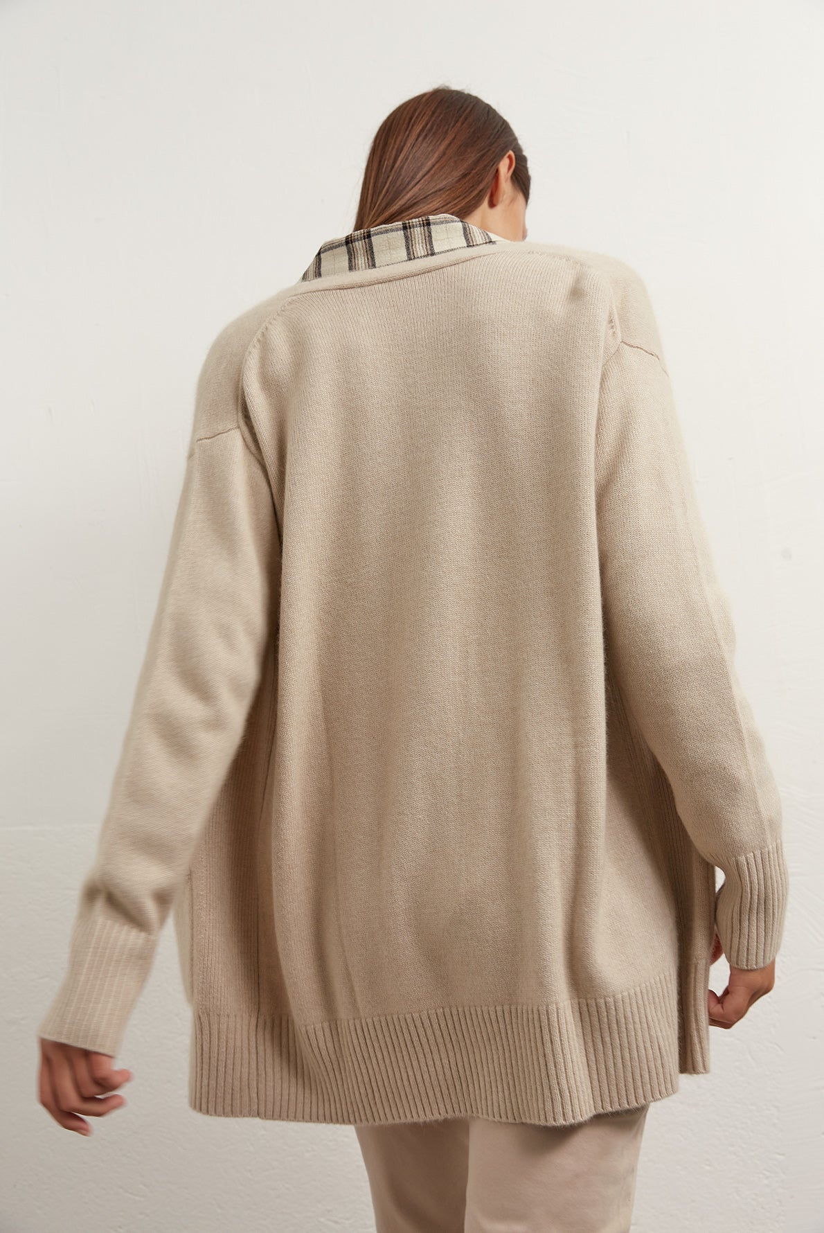 Donna - Gilet oversize en laine ultra douce Faume - seconde main