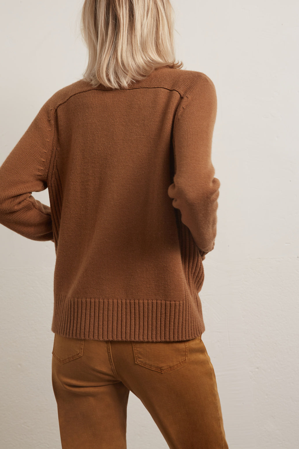 Gilet en laine mérinos mélangée effet bimatière Faume - seconde main