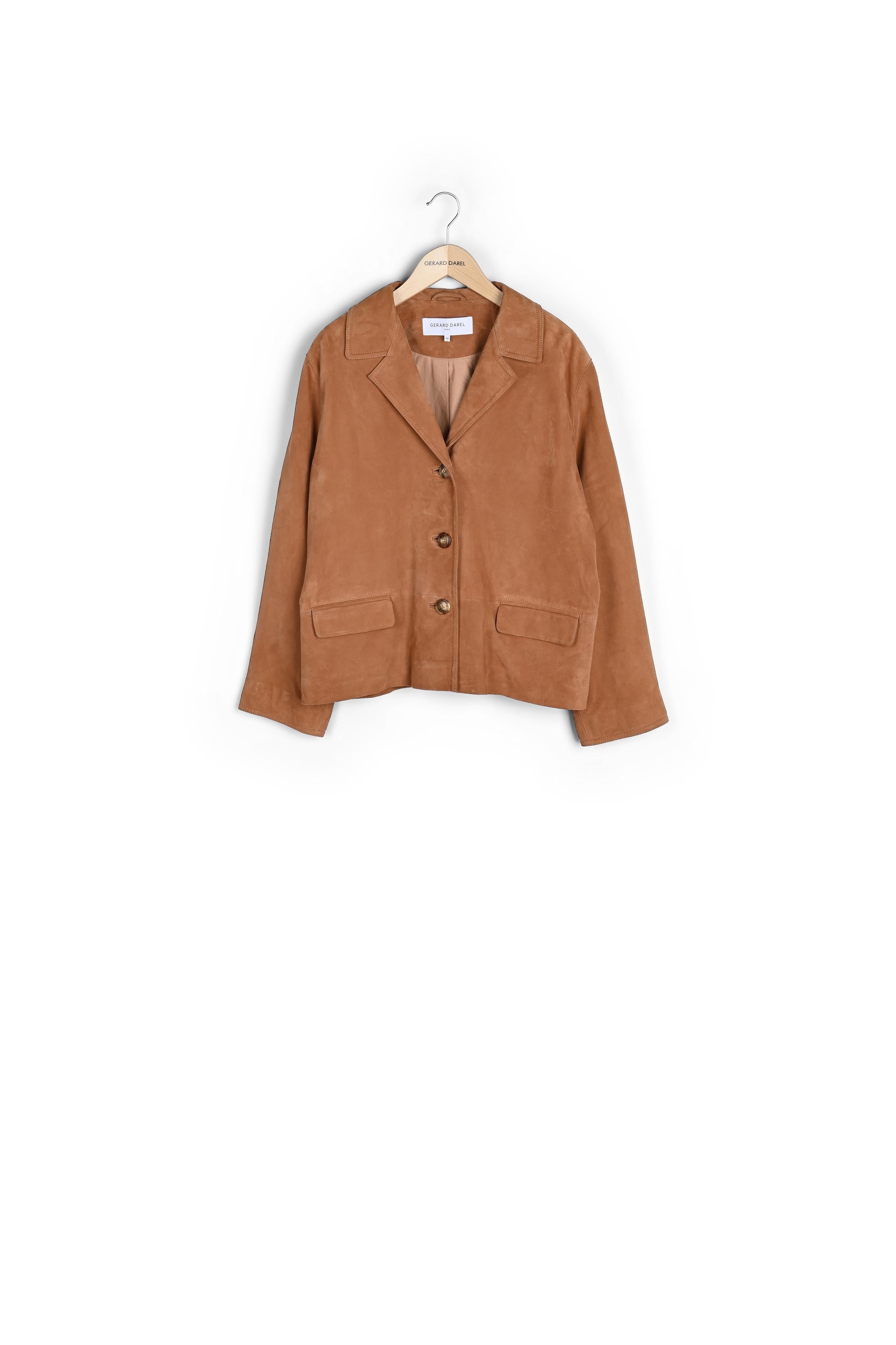 REVA - Veste en cuir de chèvre velours Faume - seconde main