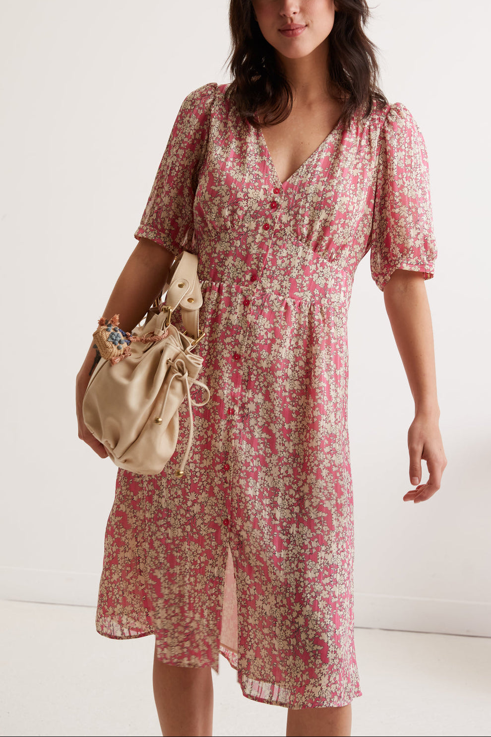 Robe mi-longue à fleurs - JAMES Faume - seconde main