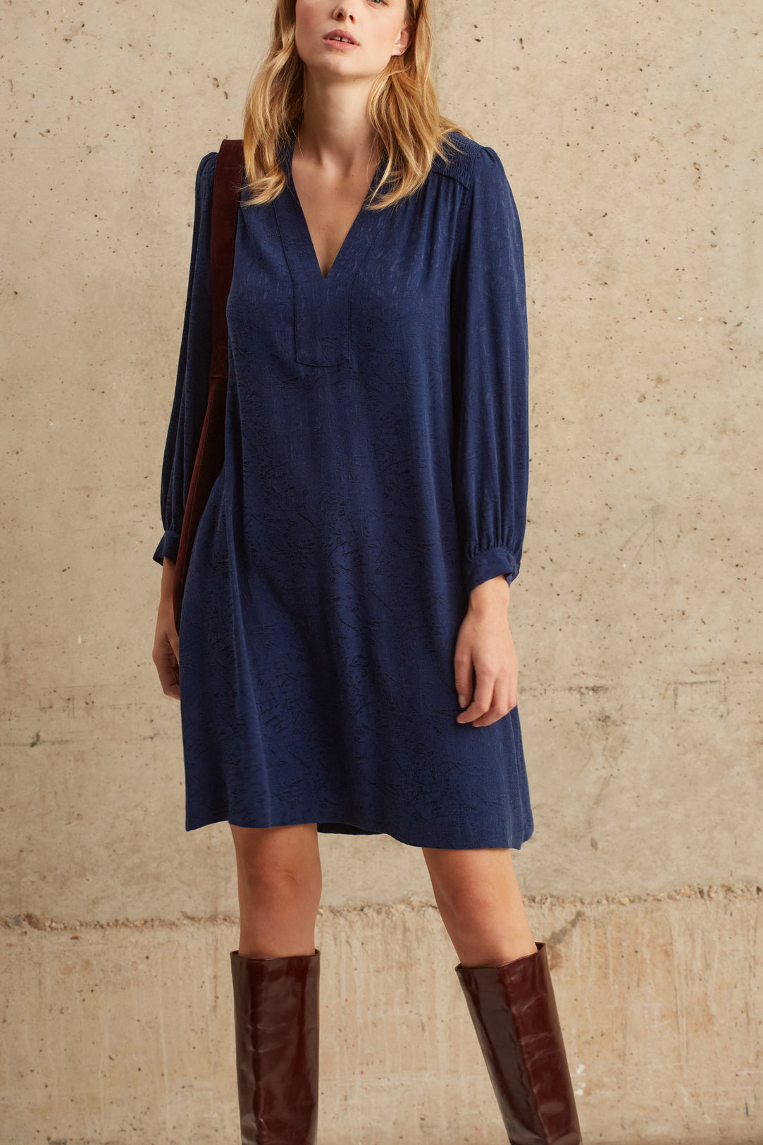 Robe trapèze à smocks - JAIMIE Faume - seconde main