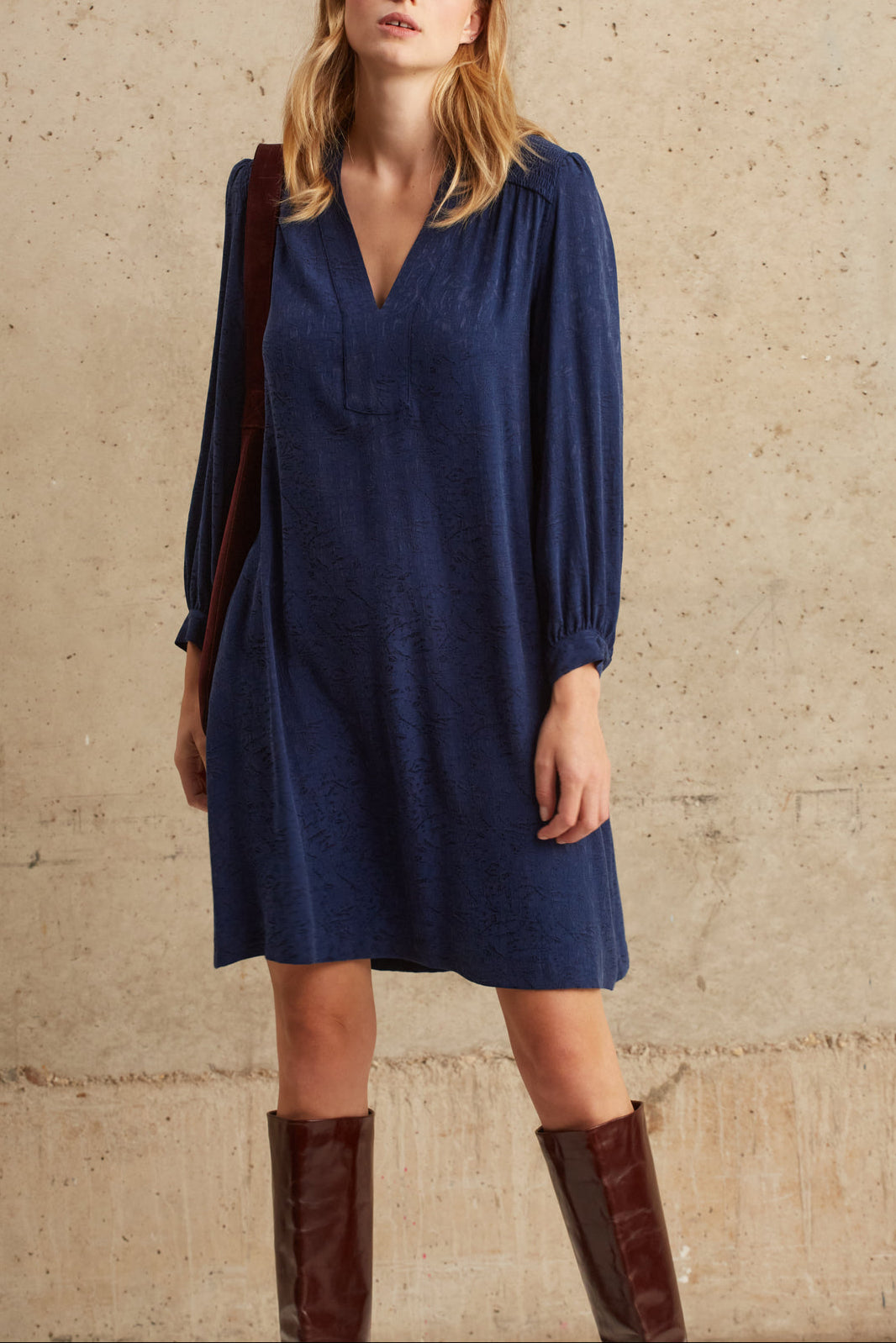 Robe trapèze à smocks - JAIMIE Faume - seconde main