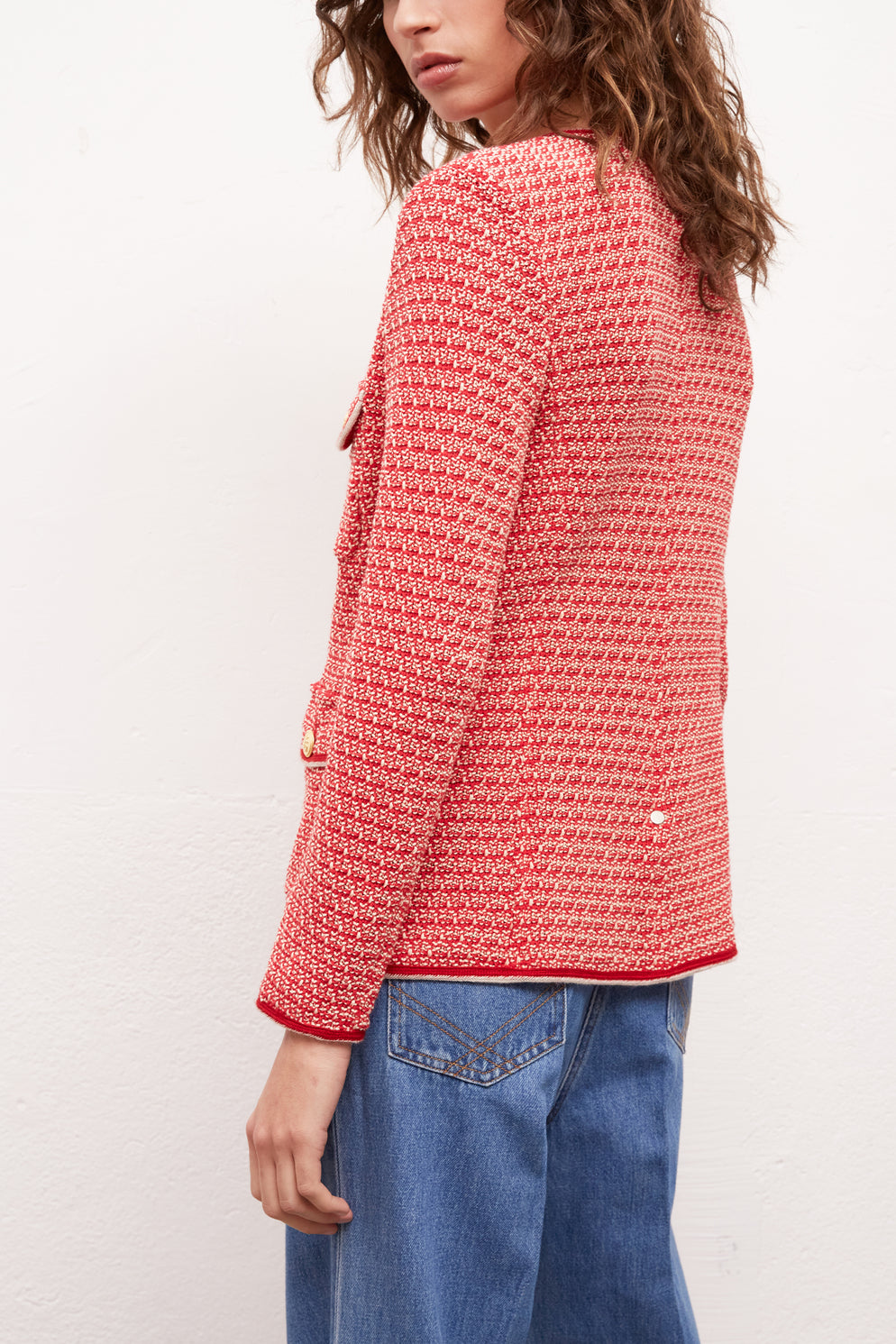 AMADEA - Veste multi-poches en tweed Faume - seconde main