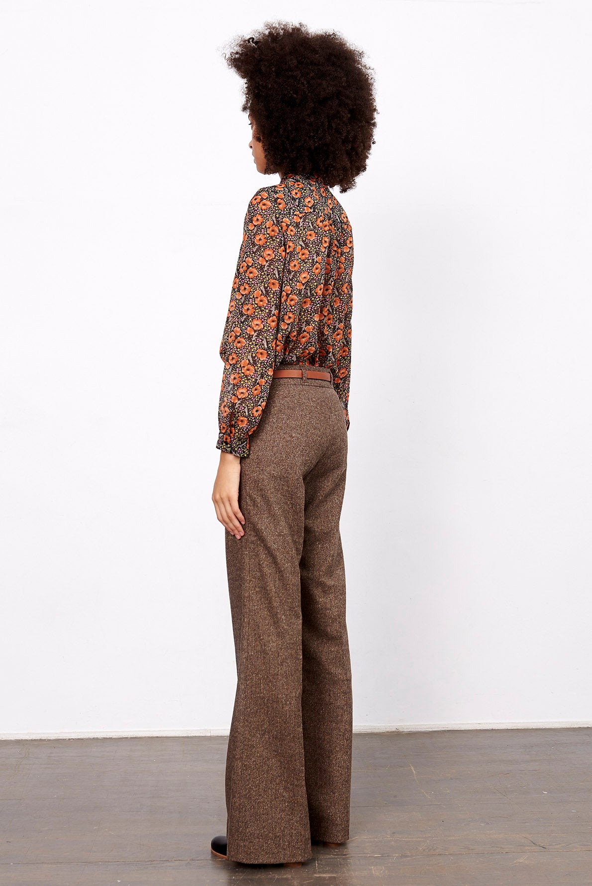 LAETITIA - Pantalon large en laine Faume - seconde main