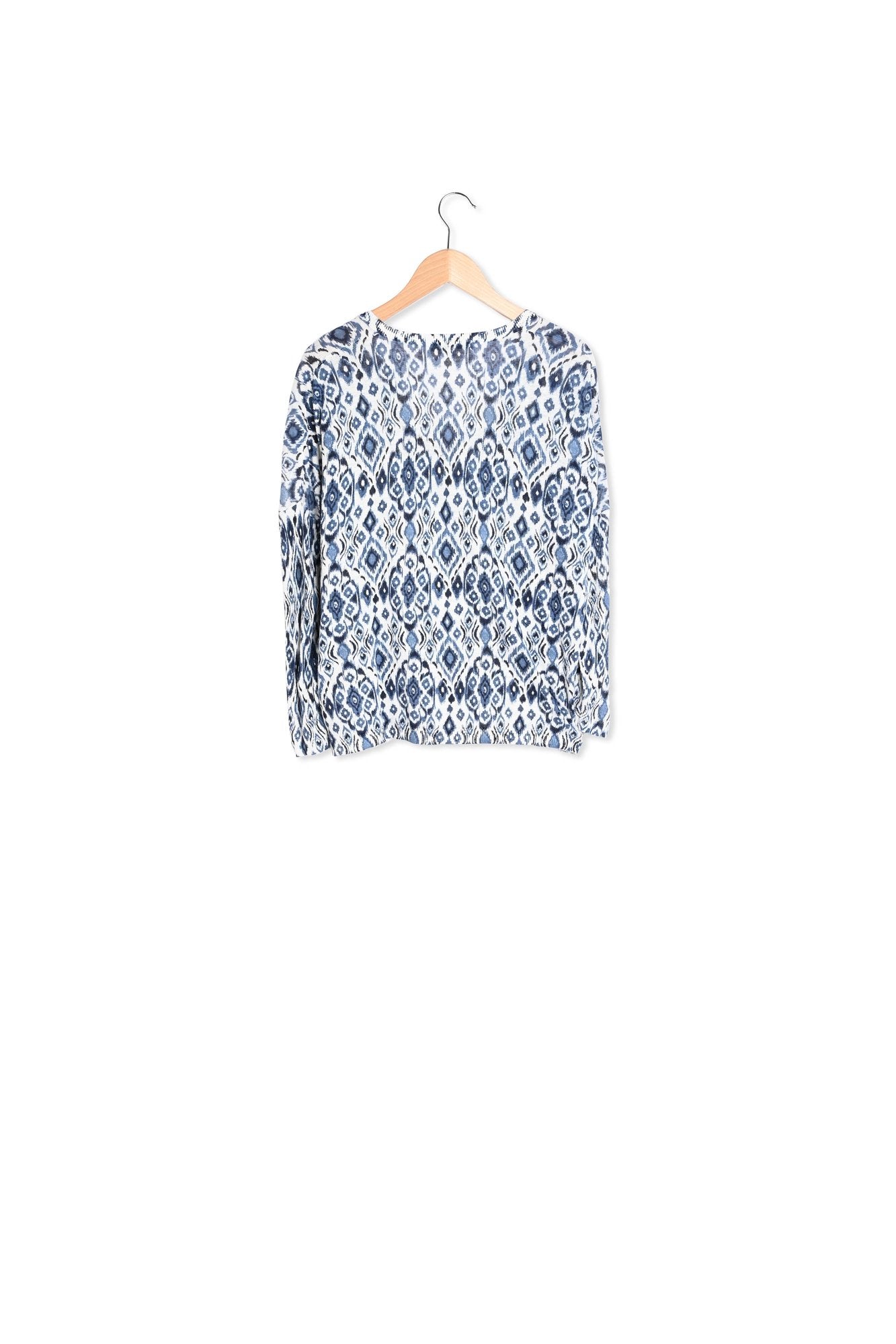 Pull en lin imprimé Ikat - LAURENCE Faume - seconde main