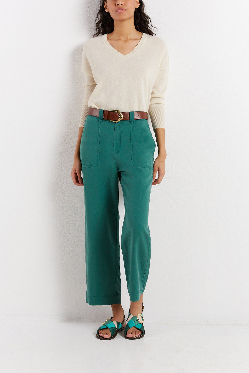 Pantalon casual en lin mélangé - ELLA Faume - seconde main