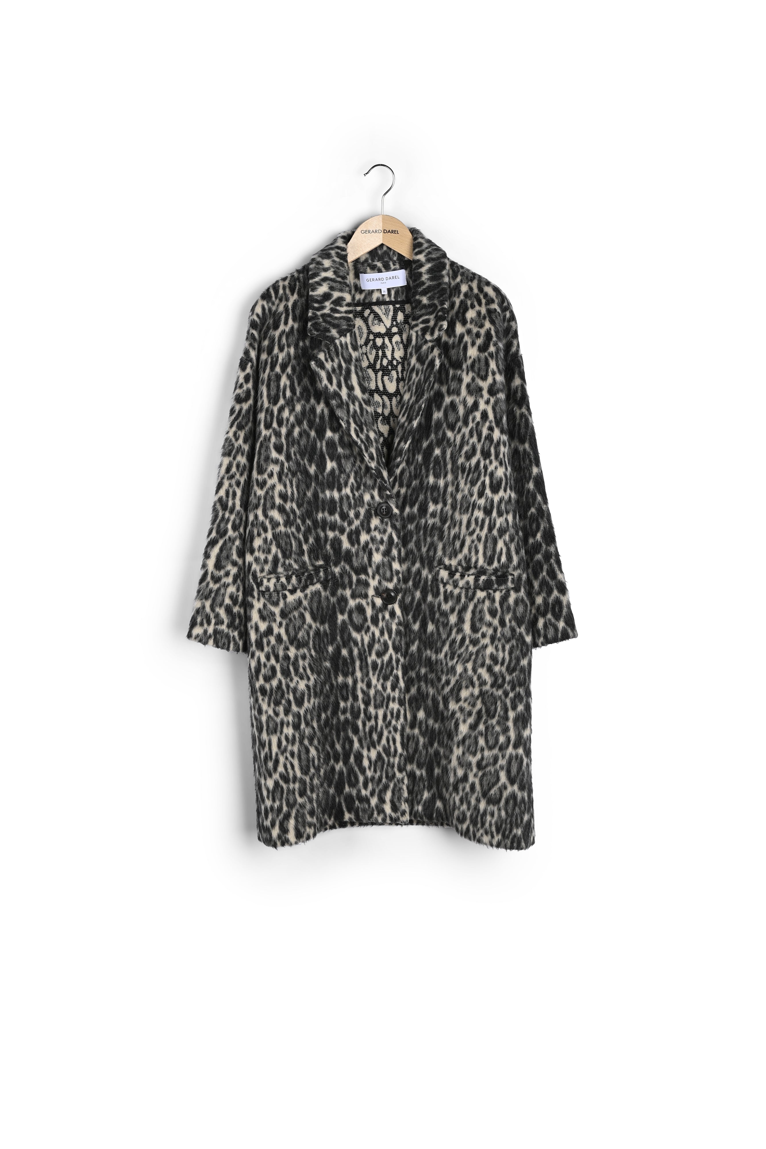 Manteau tailleur en laine alpaga léopard - SELENA Faume - seconde main