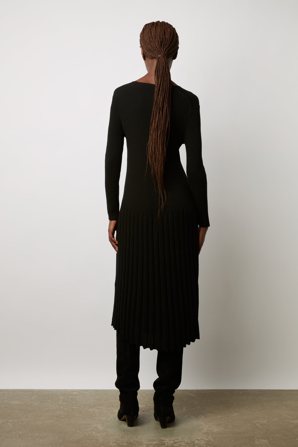 Robe midi en maille à côtes - JAYWENN Faume - seconde main