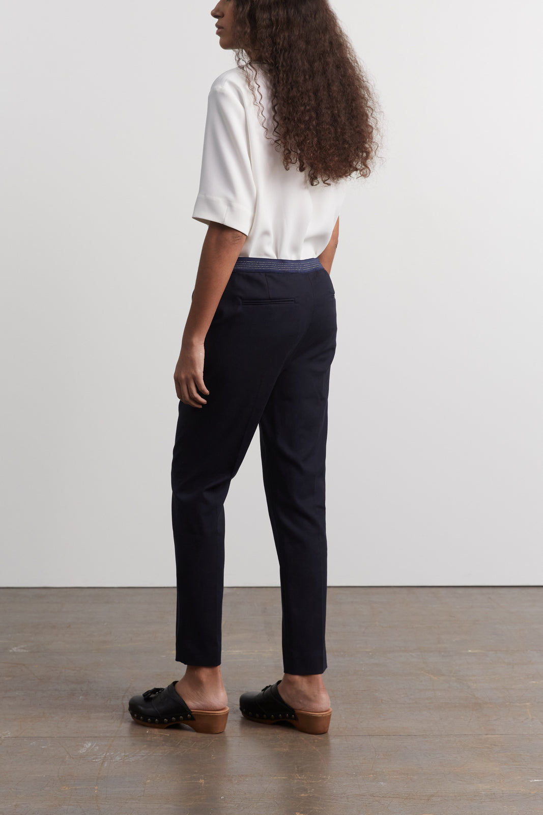 Pantalon droit en coton et dos élastiqué - ELGA Faume - seconde main