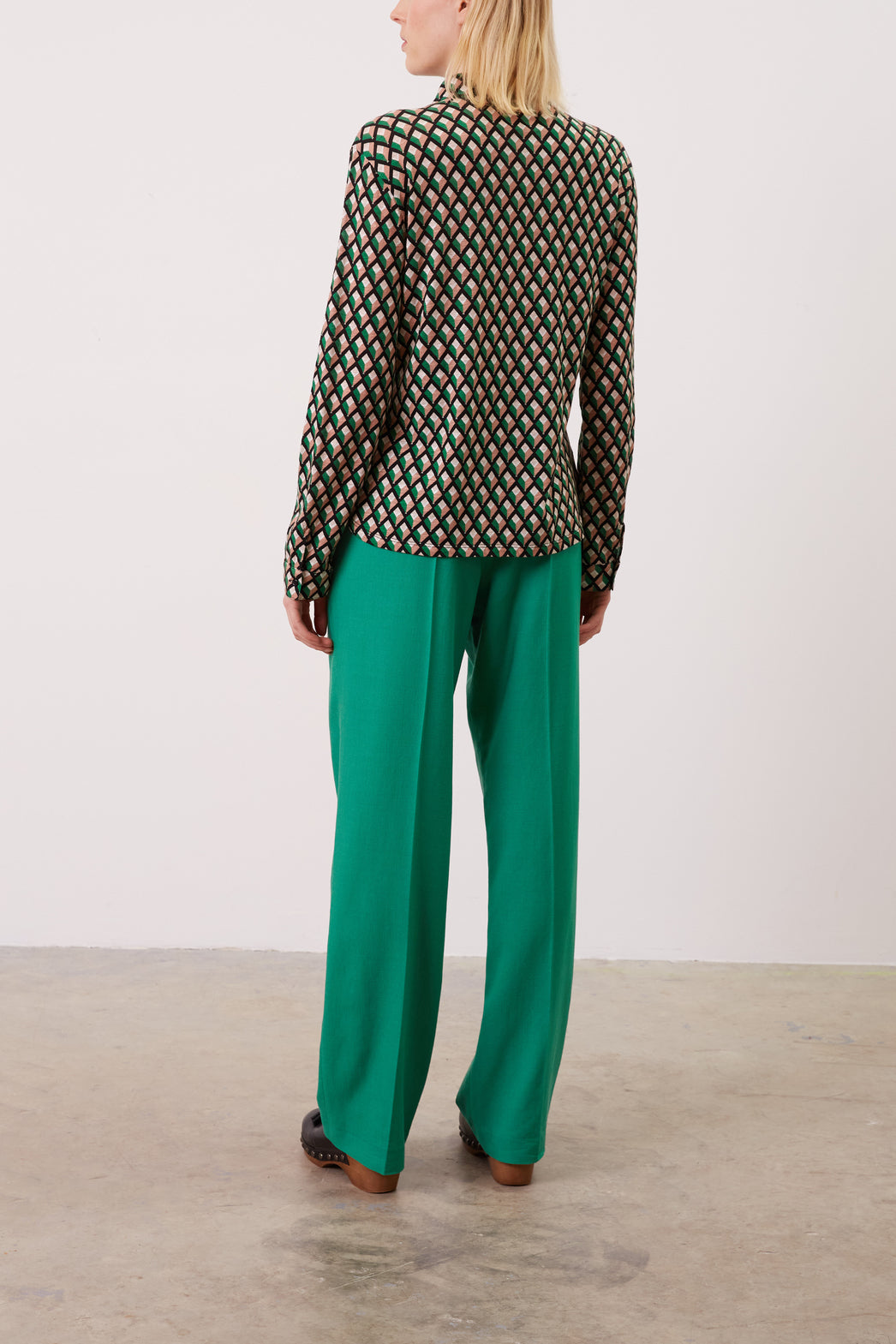 Chemise en coton mélangé à losanges - ABASS Faume - seconde main