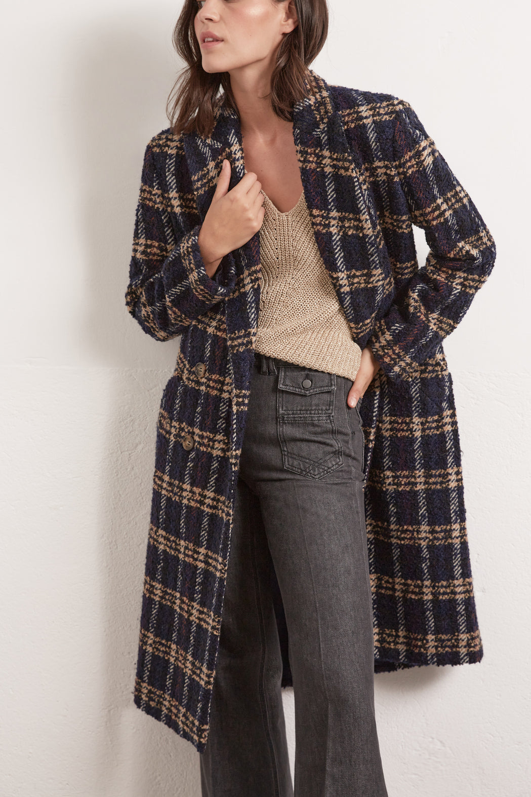 Sylvia - Manteau à carreaux Faume - seconde main