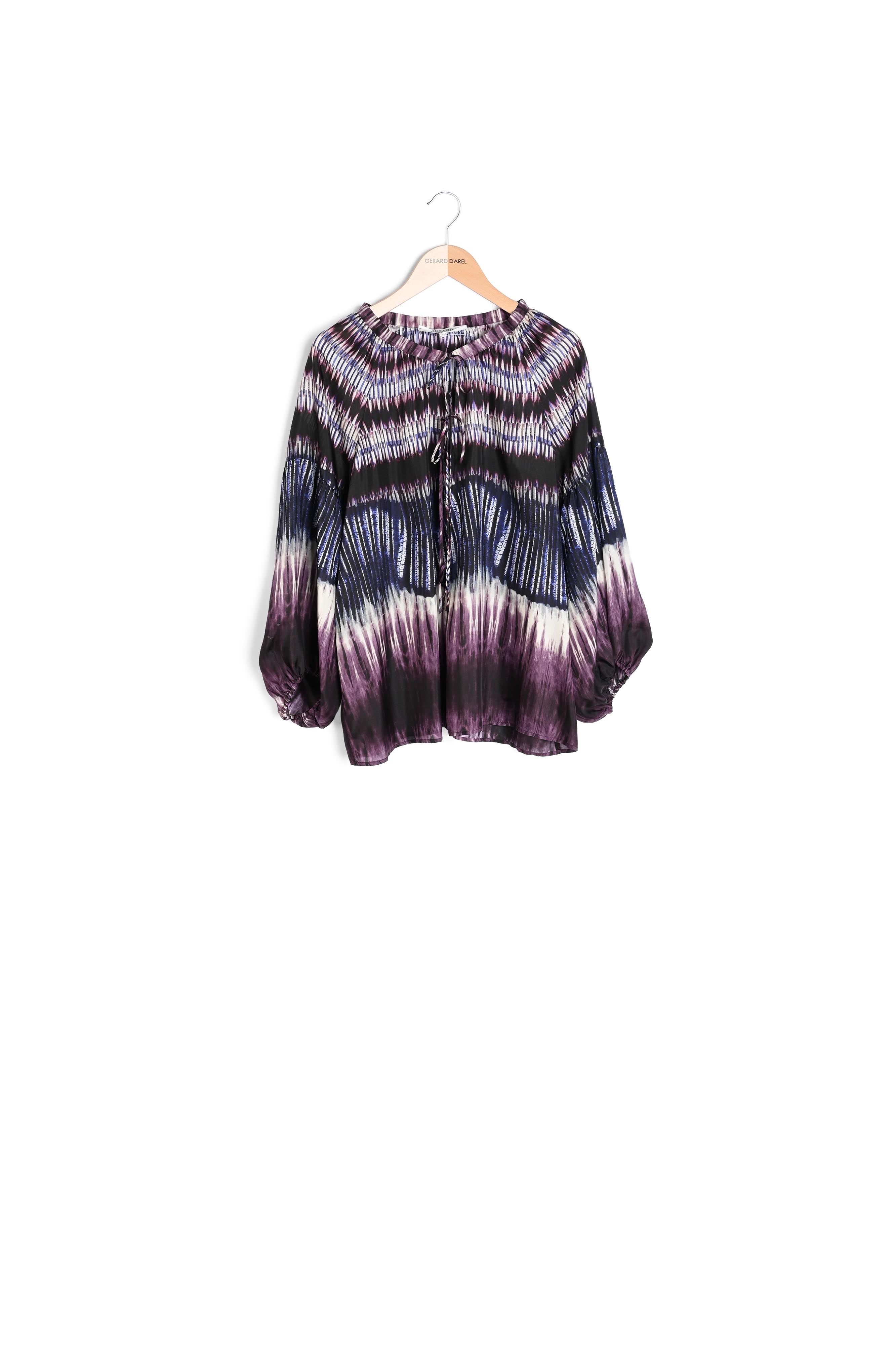 NAHOMY - Blouse en soie Tie and Dye Faume - seconde main