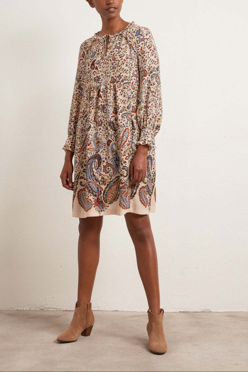 Thiane - Robe courte à imprimé cachemire Faume - seconde main