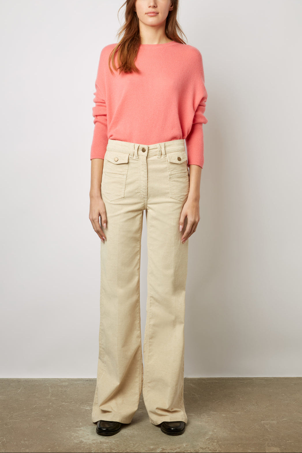 Pantalon flare naturel en velours - ANNA Faume - seconde main