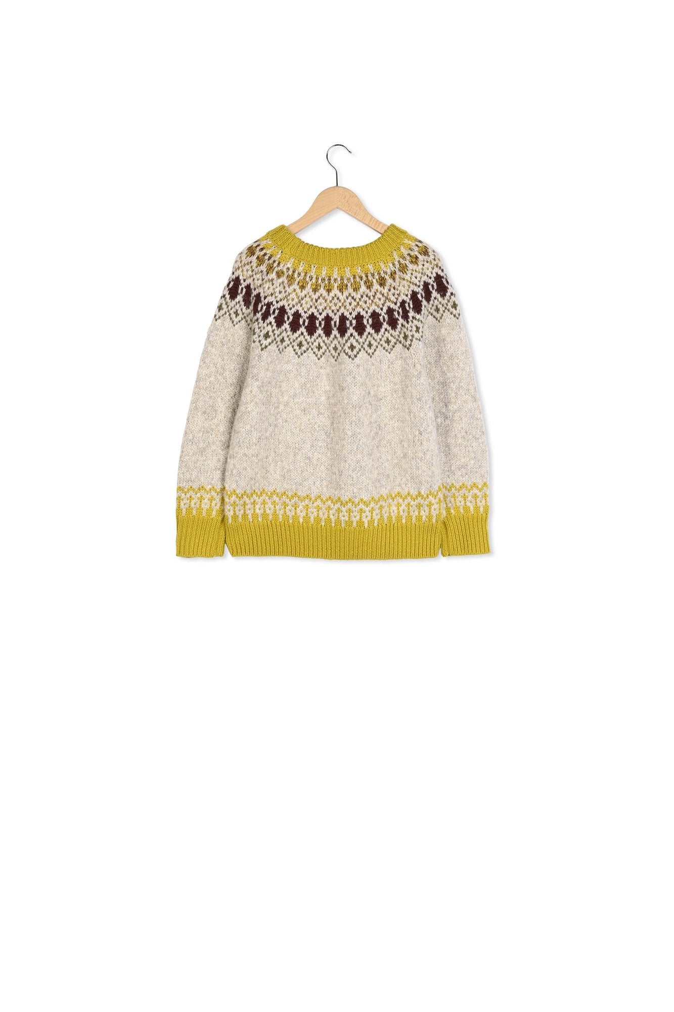 SAVINA - Pull en laine jacquard Faume - seconde main