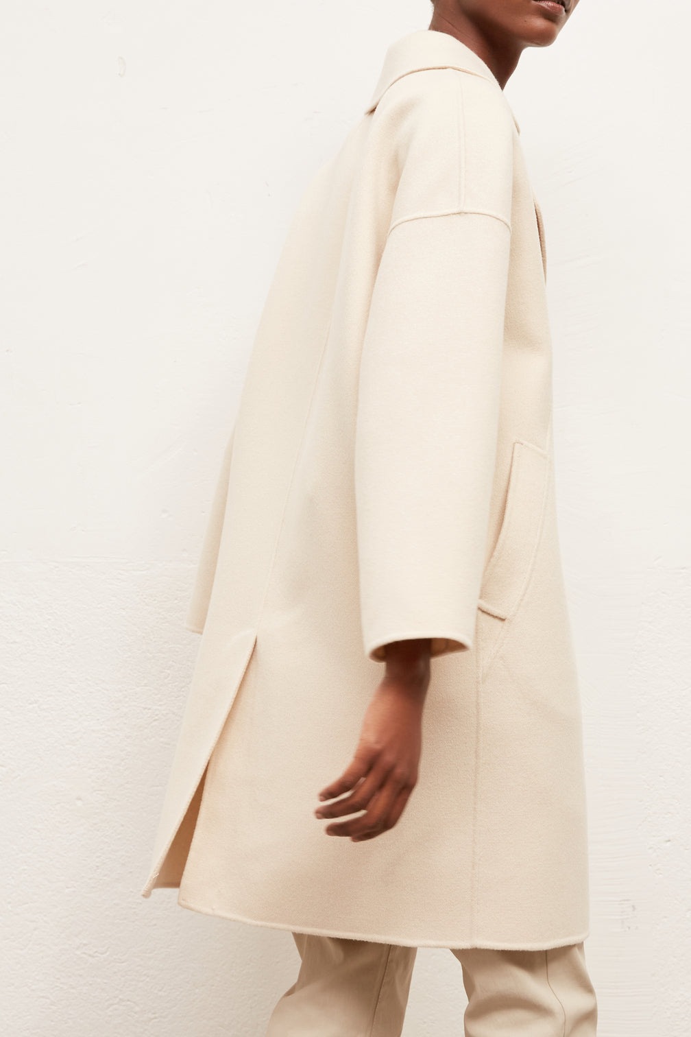 RAPHAELLE - Manteau court en drap de laine Faume - seconde main