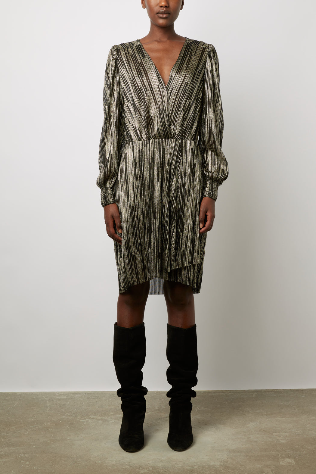 Robe de soirée en lurex bicolore - JUSTIN Faume - seconde main