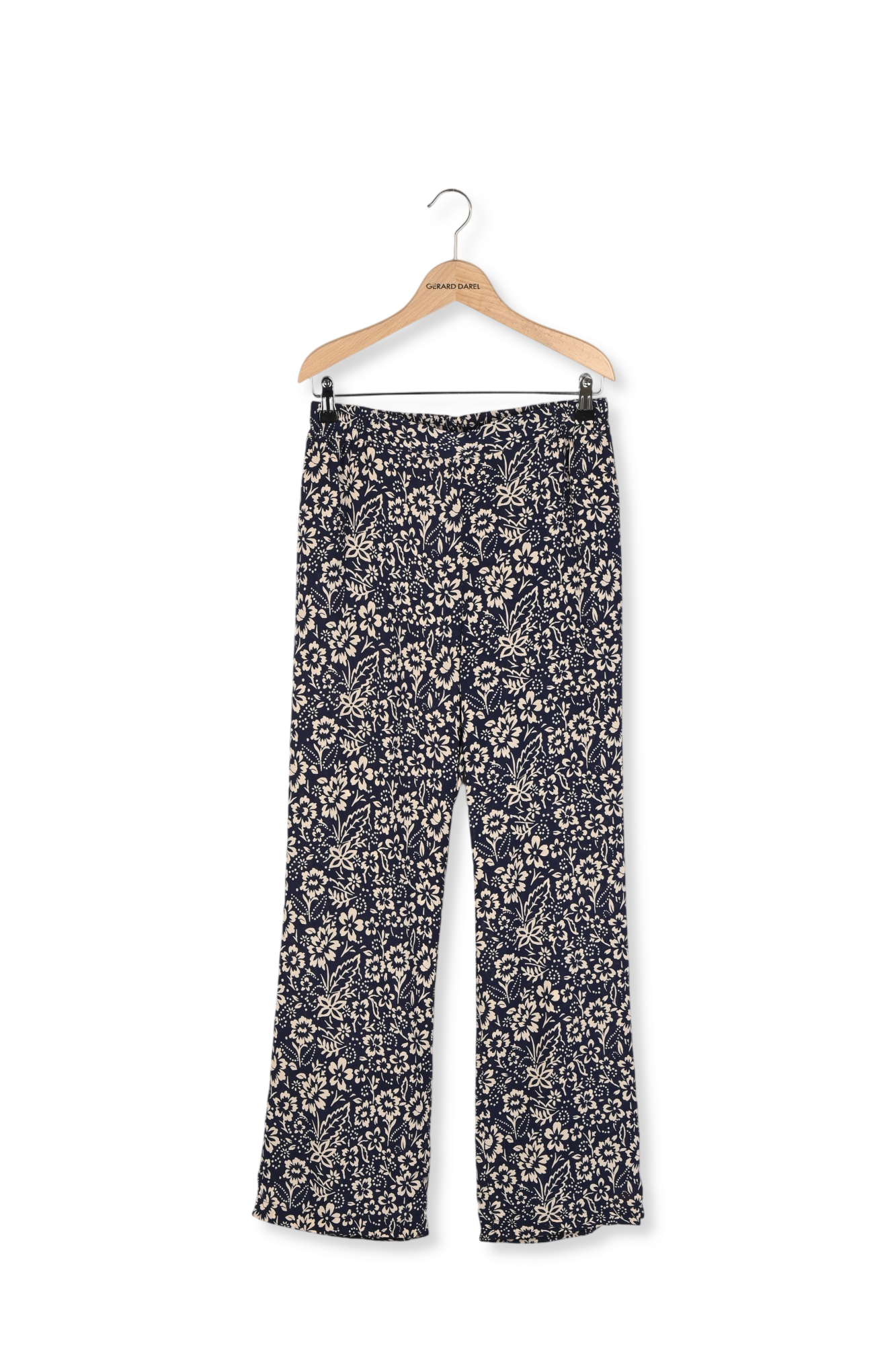 Pantalon fluide imprimé fleurs bicolore - EDITH Faume - seconde main