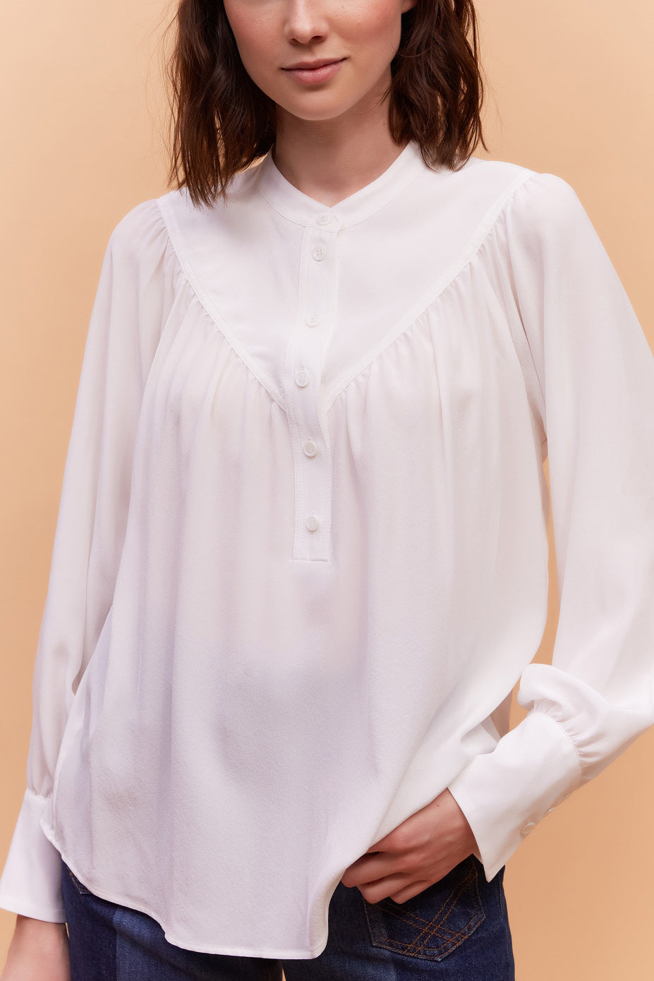 Blouse unie en soie - CAMILL Faume - seconde main