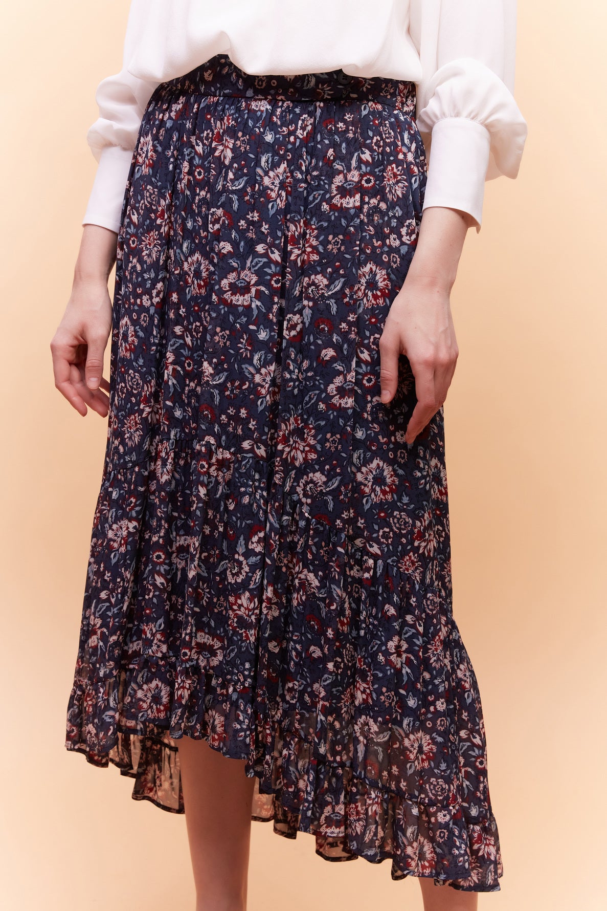 Jupe asymétrique fleurie - BONNIE Faume - seconde main