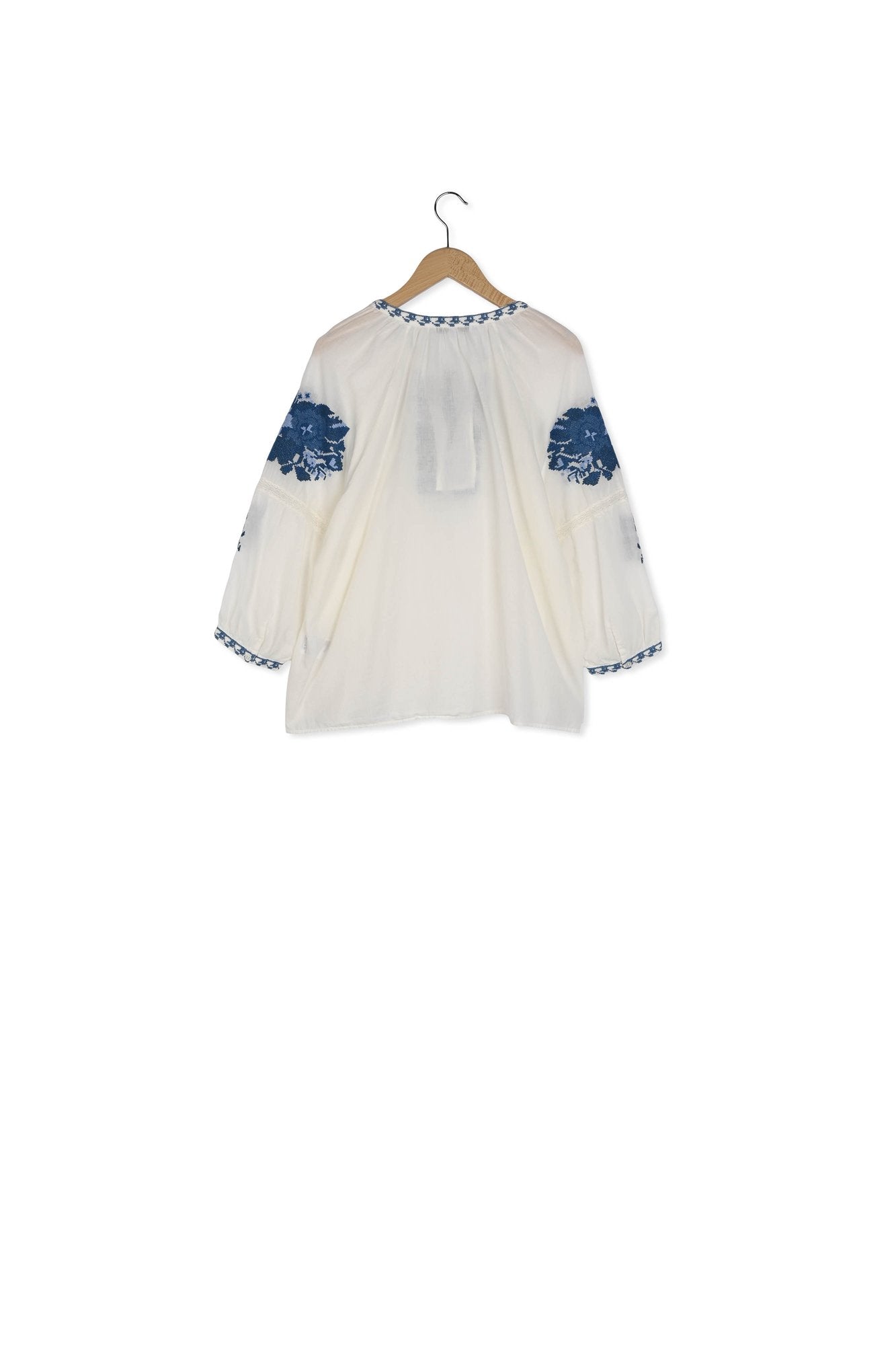 Blouse brodée à fleurs - COBALT Faume - seconde main