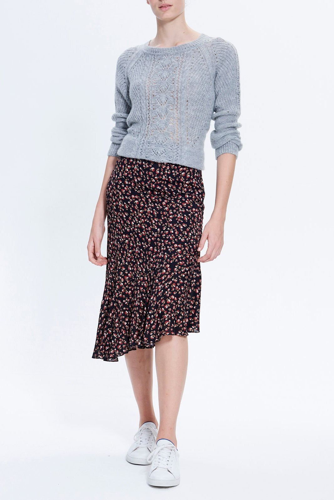 TEVA - Jupe asymétrique en mousseline imprimée Faume - seconde main