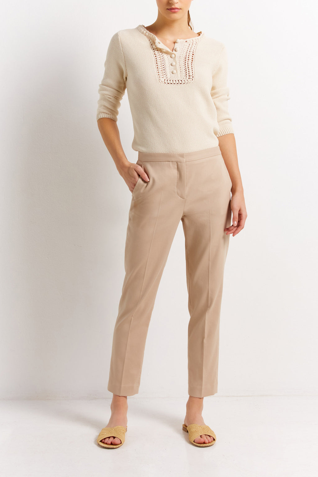 Pantalon en coton stretch - EMERSON Faume - seconde main