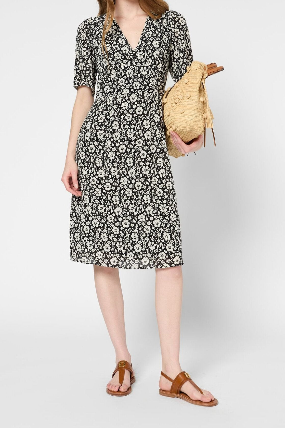 Robe courte et cintrée à fleurs - PAGET Faume - seconde main