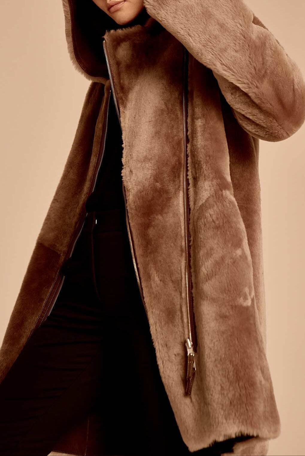 MICKY - Manteau réversible en fourrure Faume - seconde main