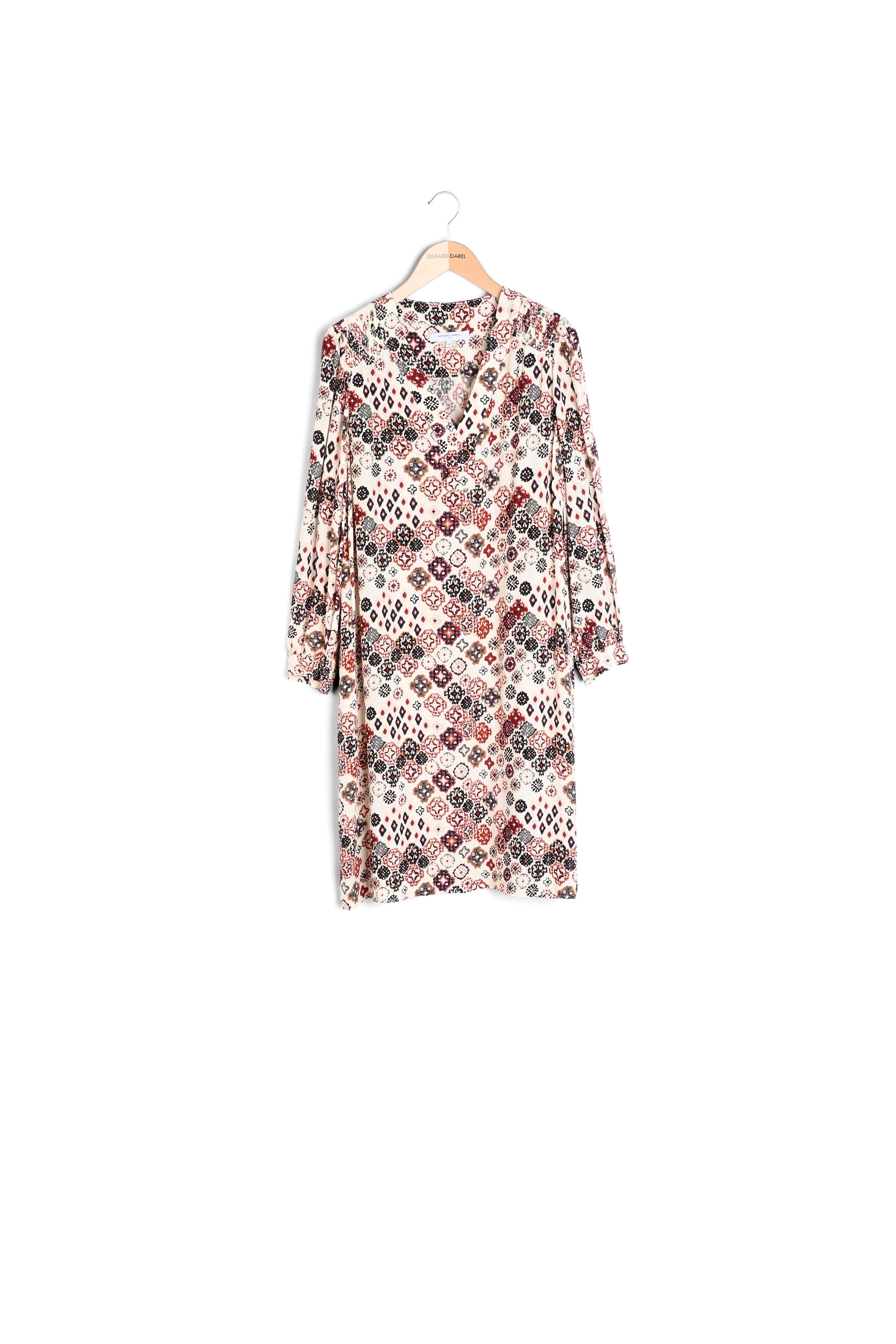 Robe en crêpe imprimé à motif Ikat - JAIMIE Faume - seconde main