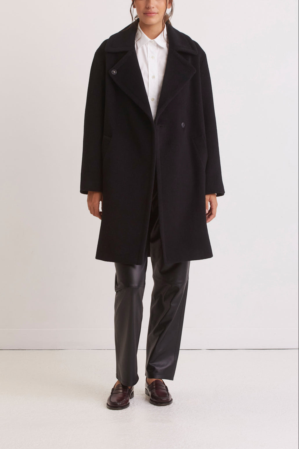 Manteau droit en laine angora - SANDRA Faume - seconde main