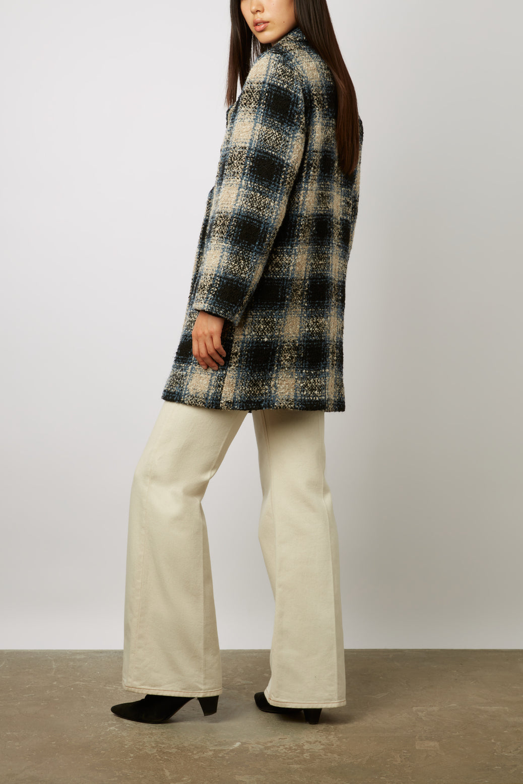 Manteau croisé à carreaux - SAVERINA Faume - seconde main