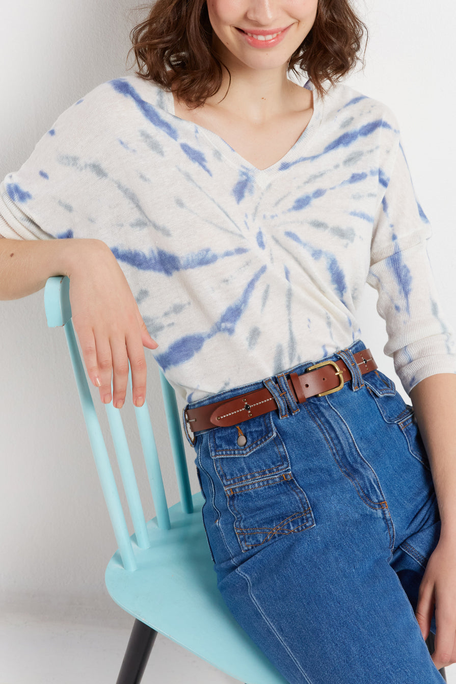 Pull V en lin - LAELLE Faume - seconde main