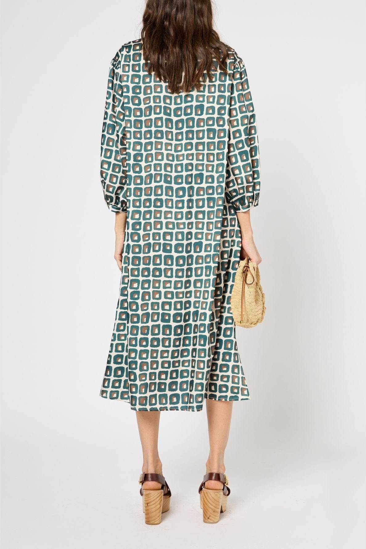 Robe midi à imprimé géométrique - PIETRA Faume - seconde main