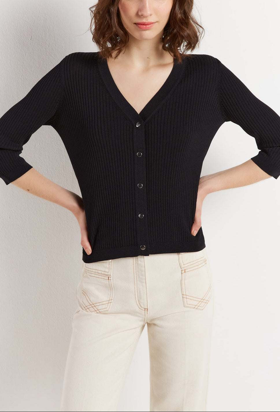 Cardigan en maille côtelée - LEE Faume - seconde main