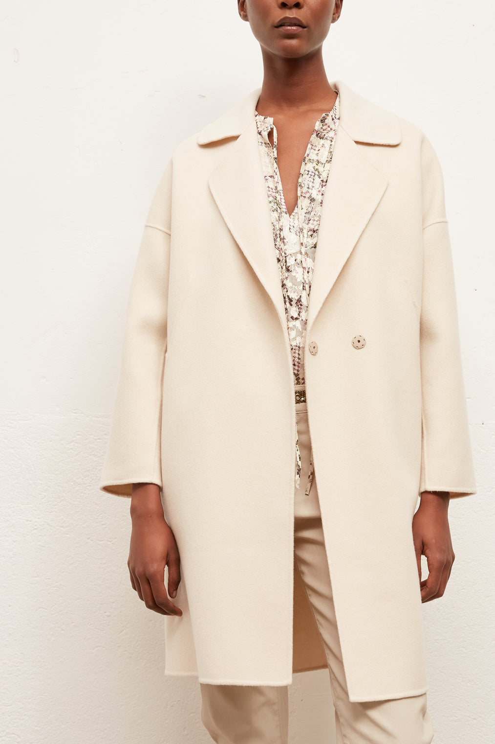 RAPHAELLE - Manteau court en drap de laine Faume - seconde main