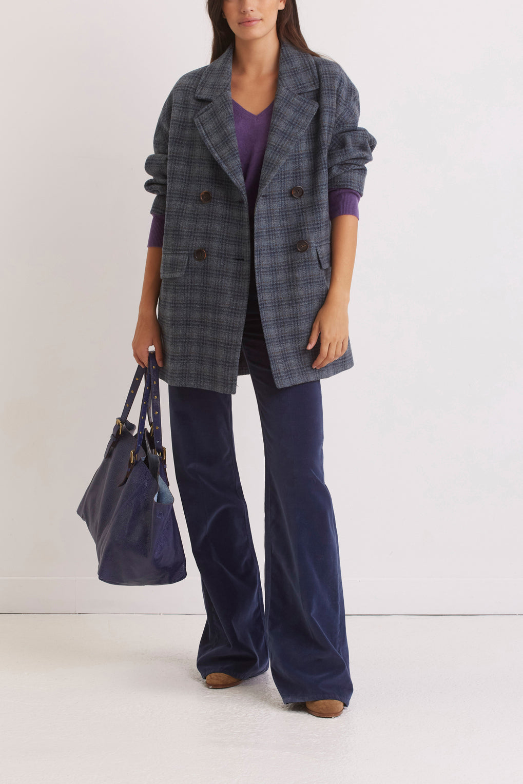 Manteau croisé à carreaux - SOLANGE Faume - seconde main