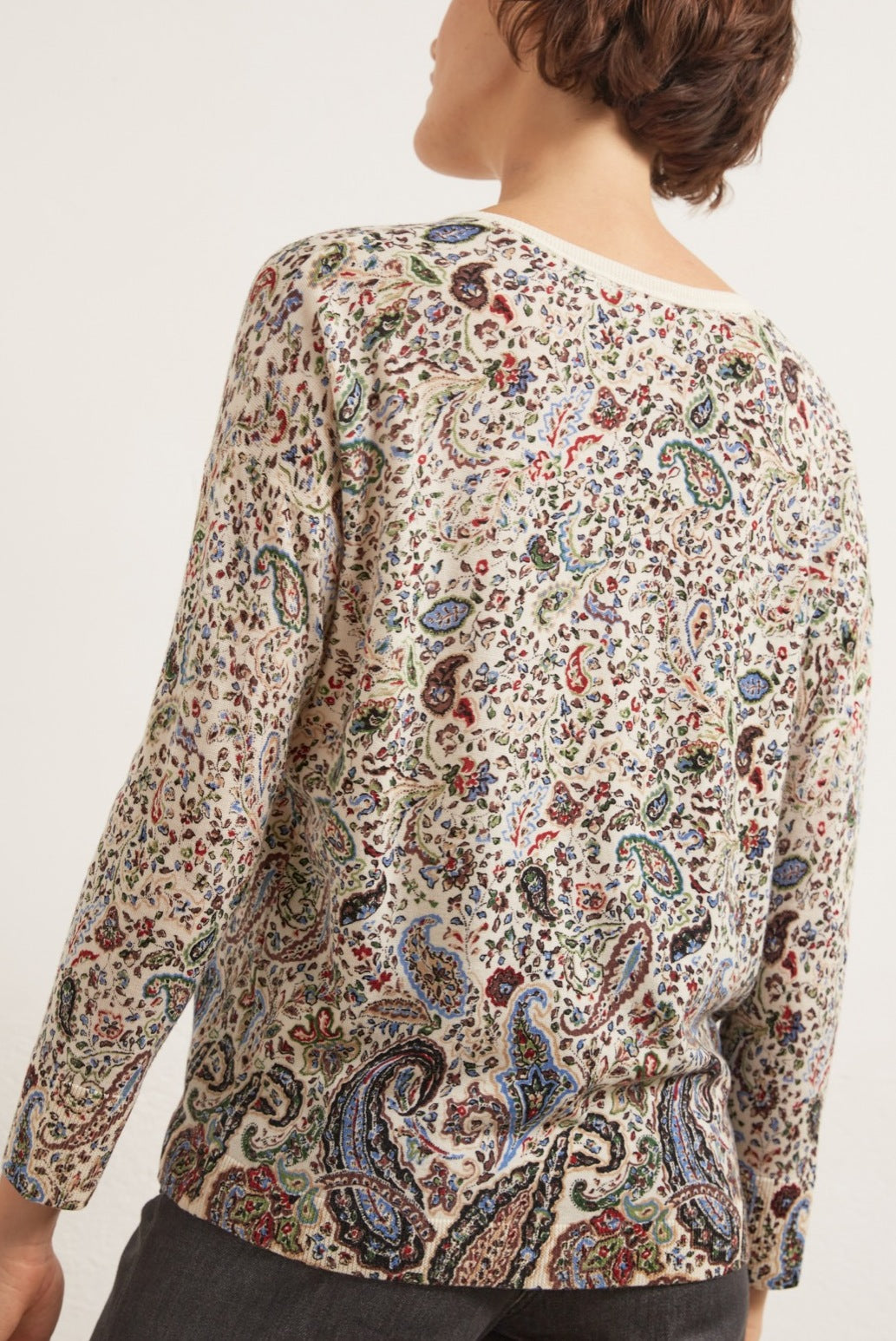Pull fin en laine à imprimé cachemire Faume - seconde main