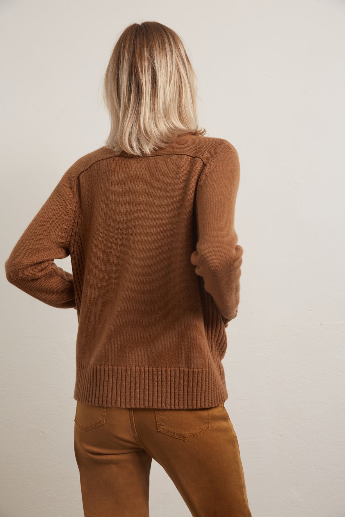 Gilet en laine mérinos mélangée effet bimatière Faume - seconde main