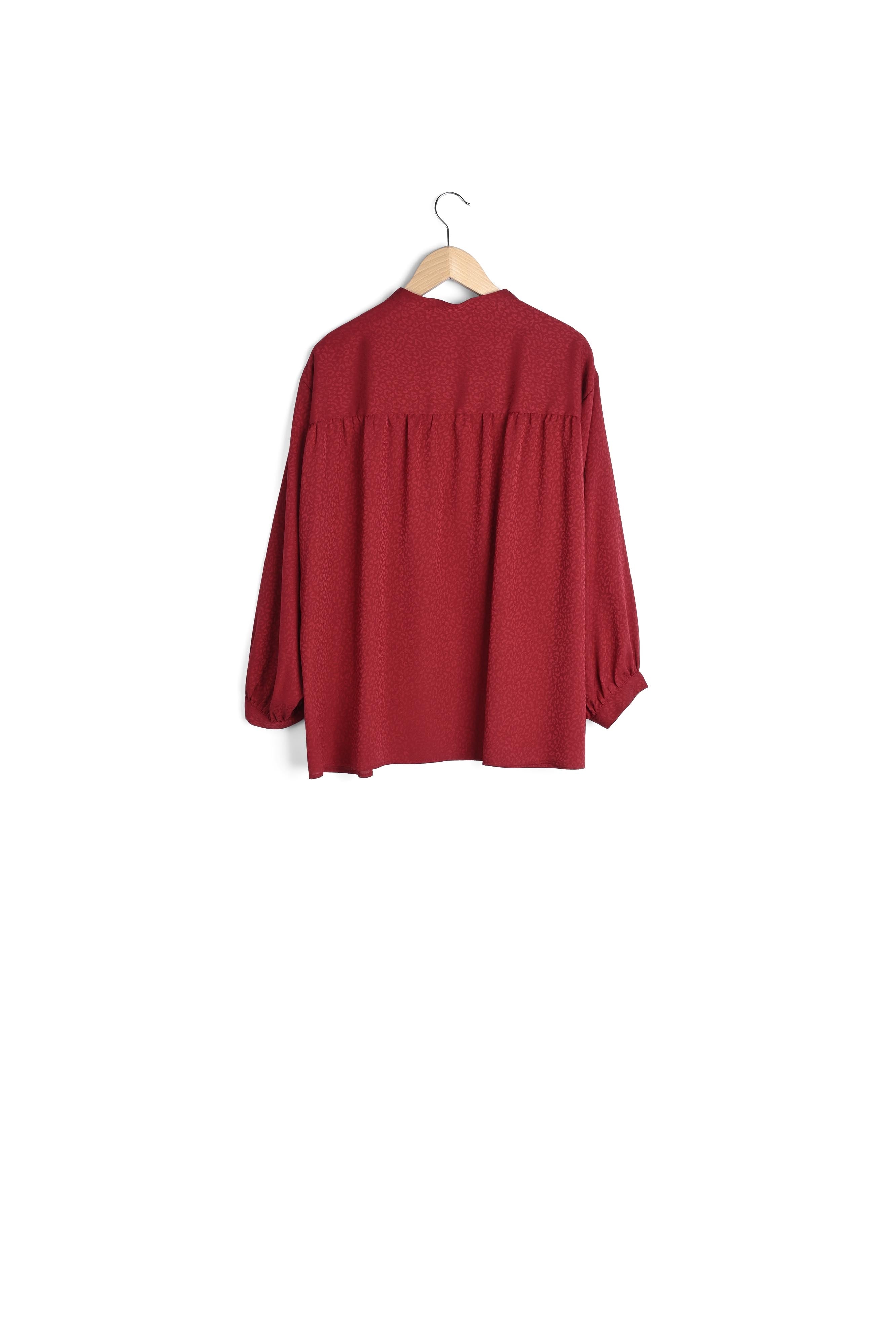 MARGOT - Blouse en crêpe imprimé léopard Faume - seconde main