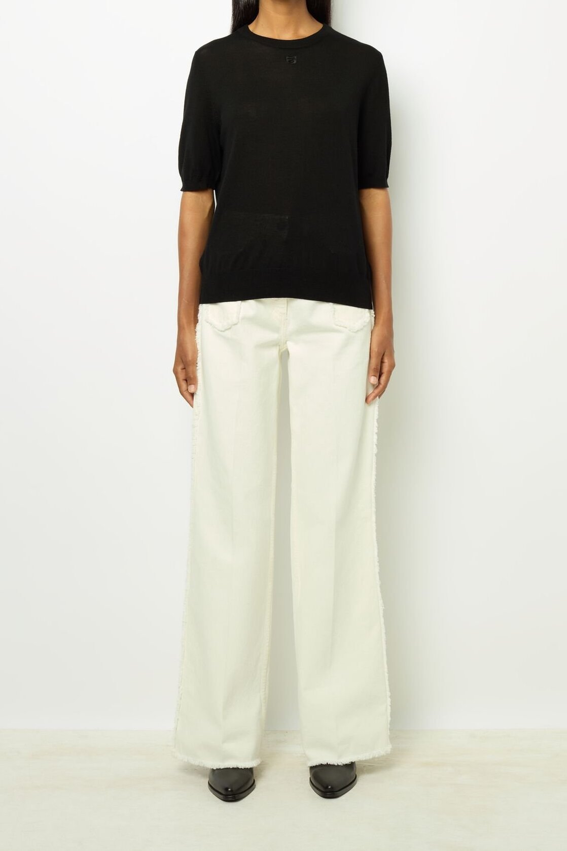 Pull manches courtes en laine fine - JASNA Faume - seconde main