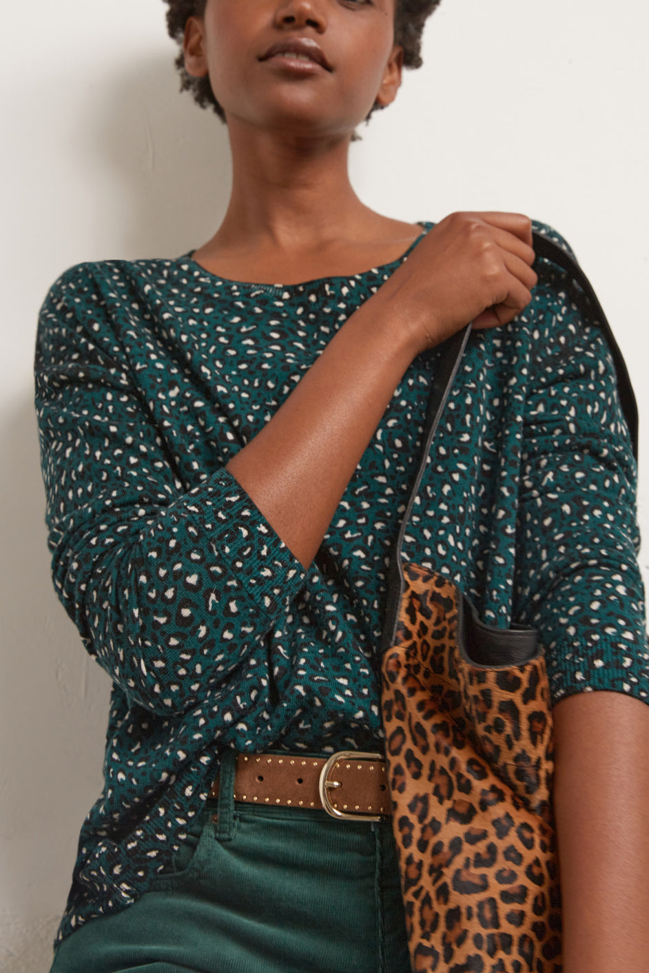 Pull en laine fine à imprimé animalier Faume - seconde main