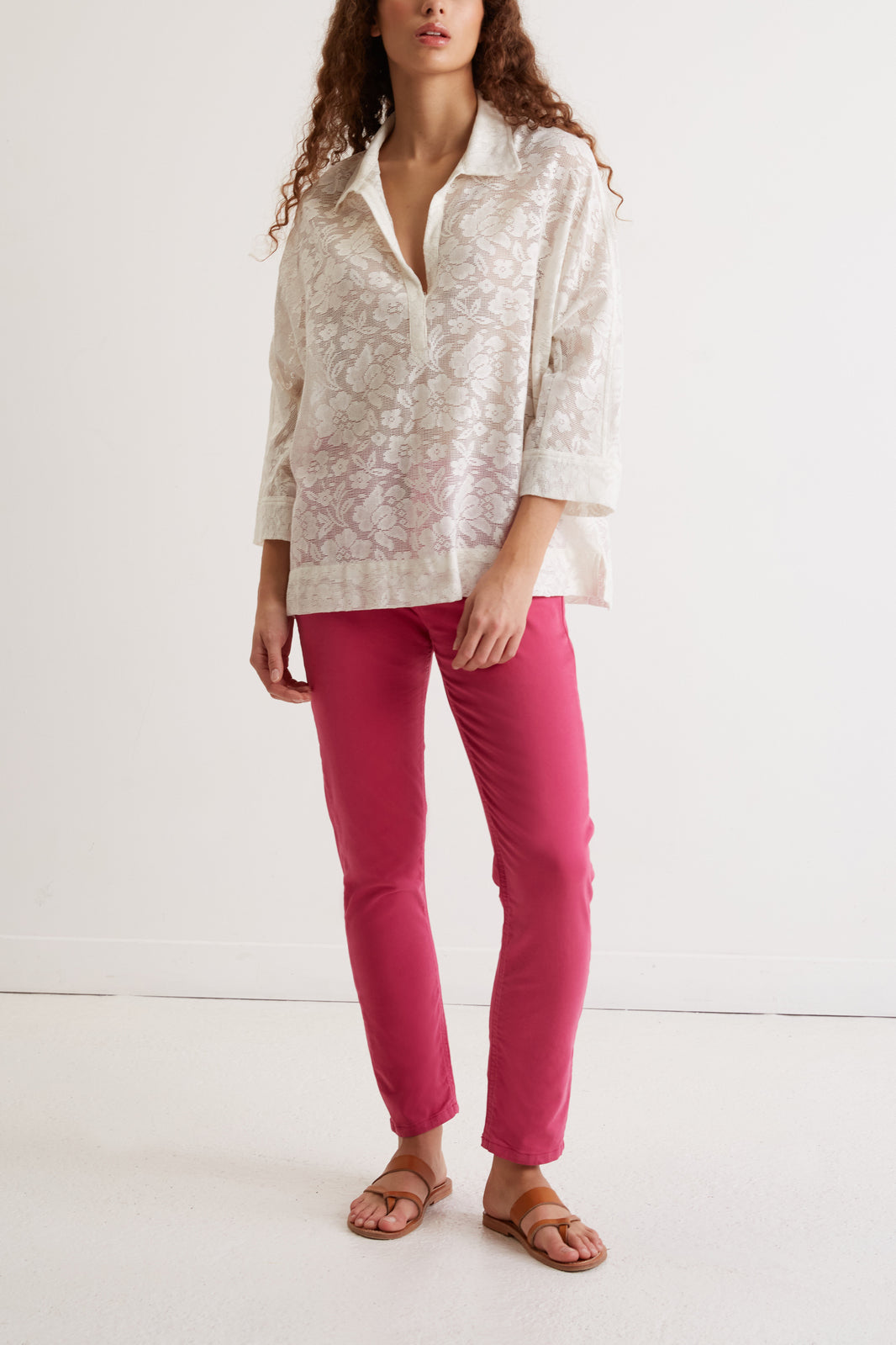 Blouse en dentelle de coton - CHARLES Faume - seconde main
