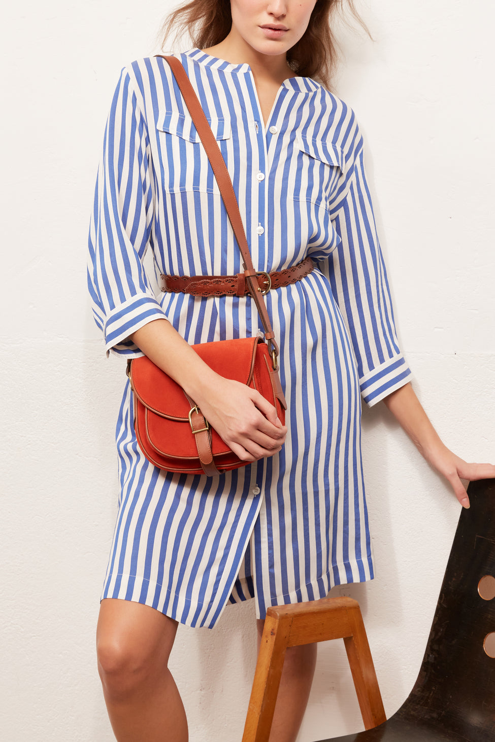 SUZANNA - Robe-chemise à rayures avec poches plaquées Faume - seconde main