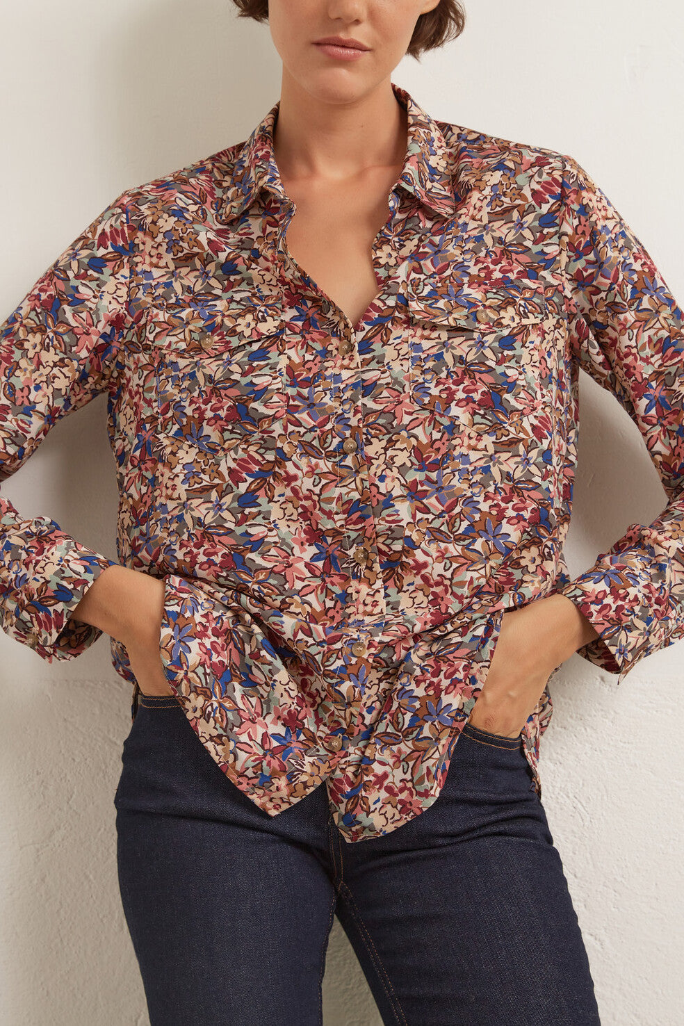 Amadea - Chemise fluide à imprimé floral Faume - seconde main