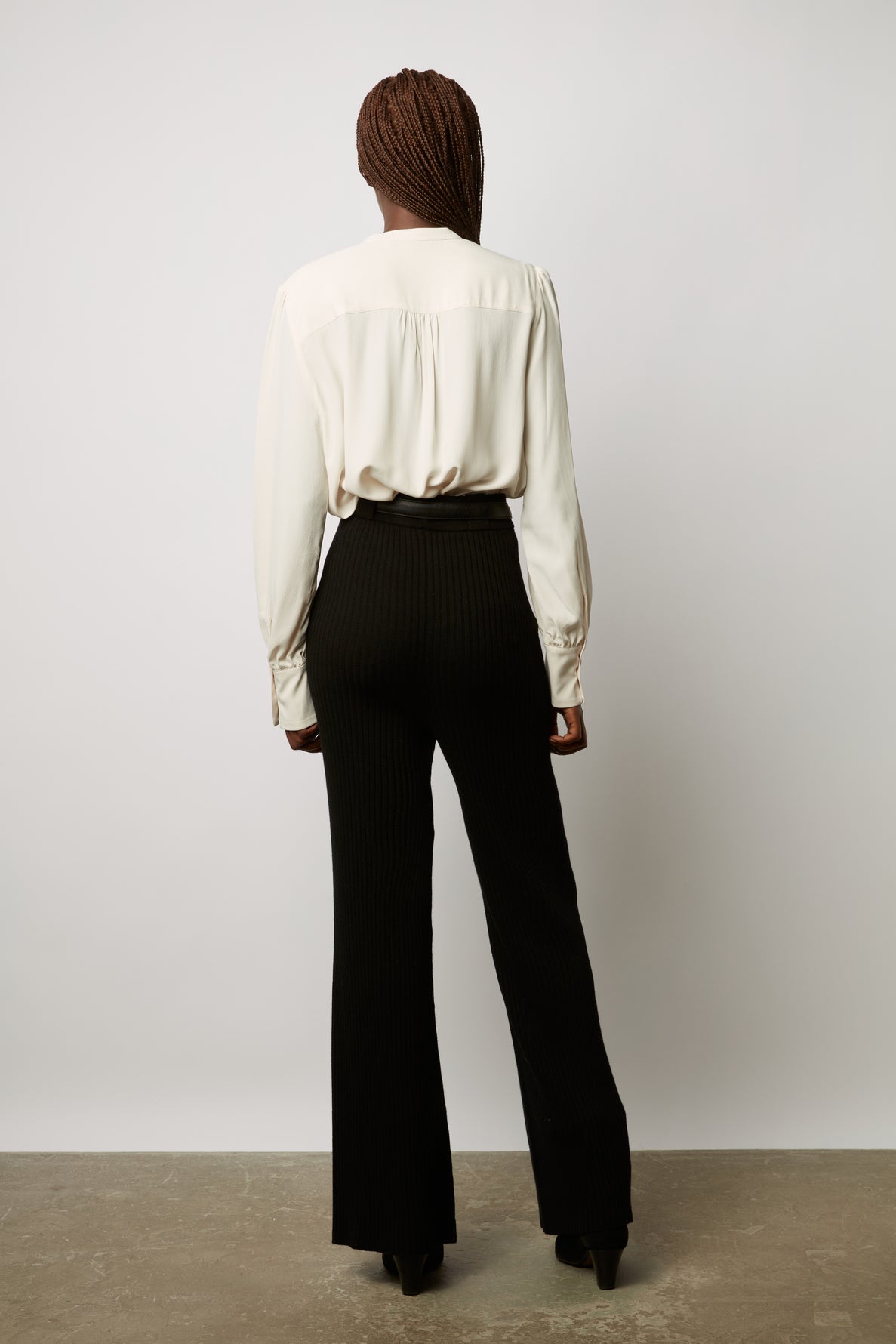 Pantalon large en maille côtelée - EMALIA Faume - seconde main