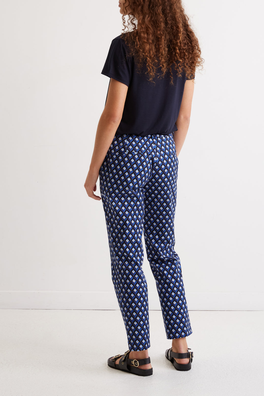Pantalon en coton imprimé losanges  - ELIESS Faume - seconde main