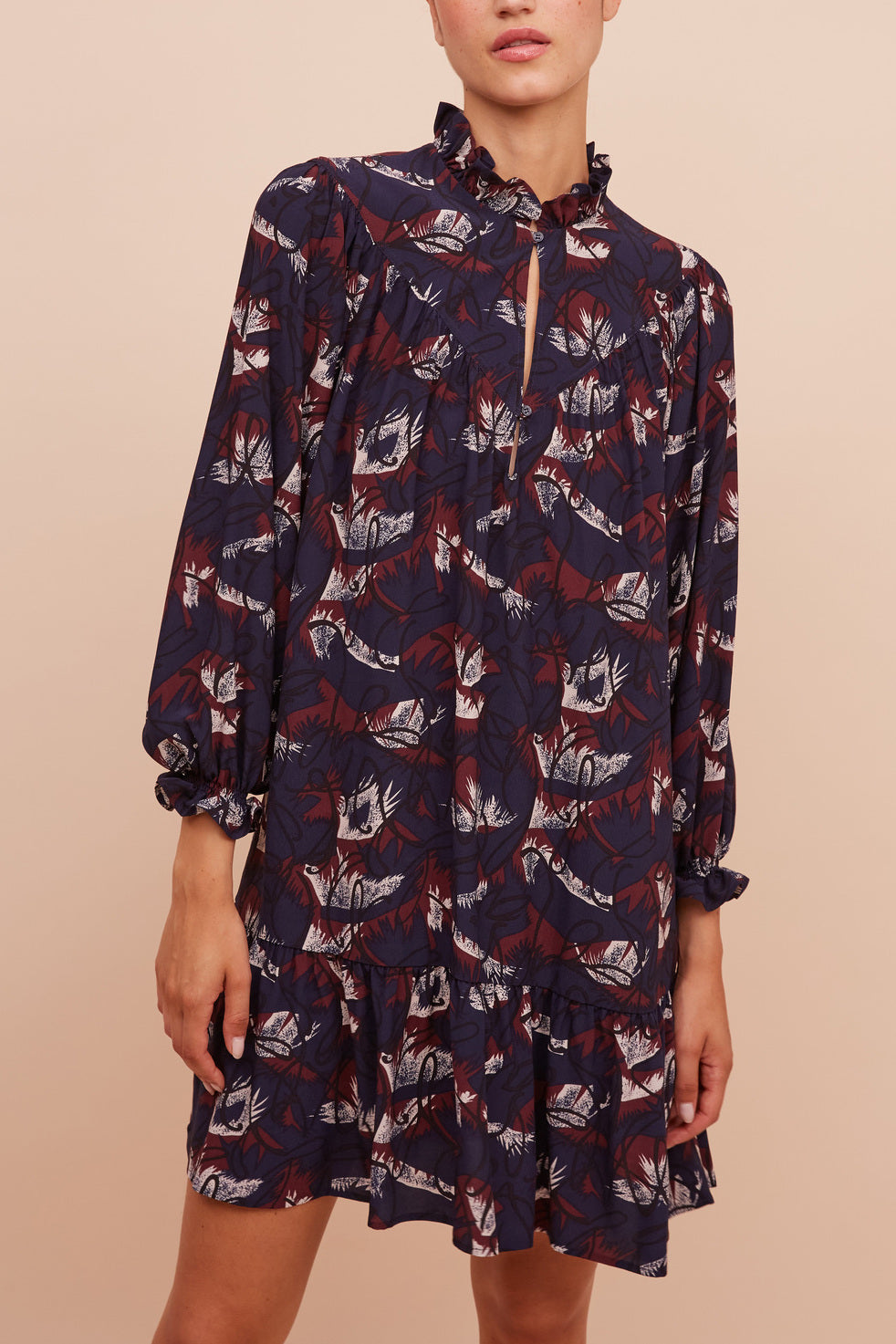 Robe courte et ample avec détails volantés - JULY Faume - seconde main