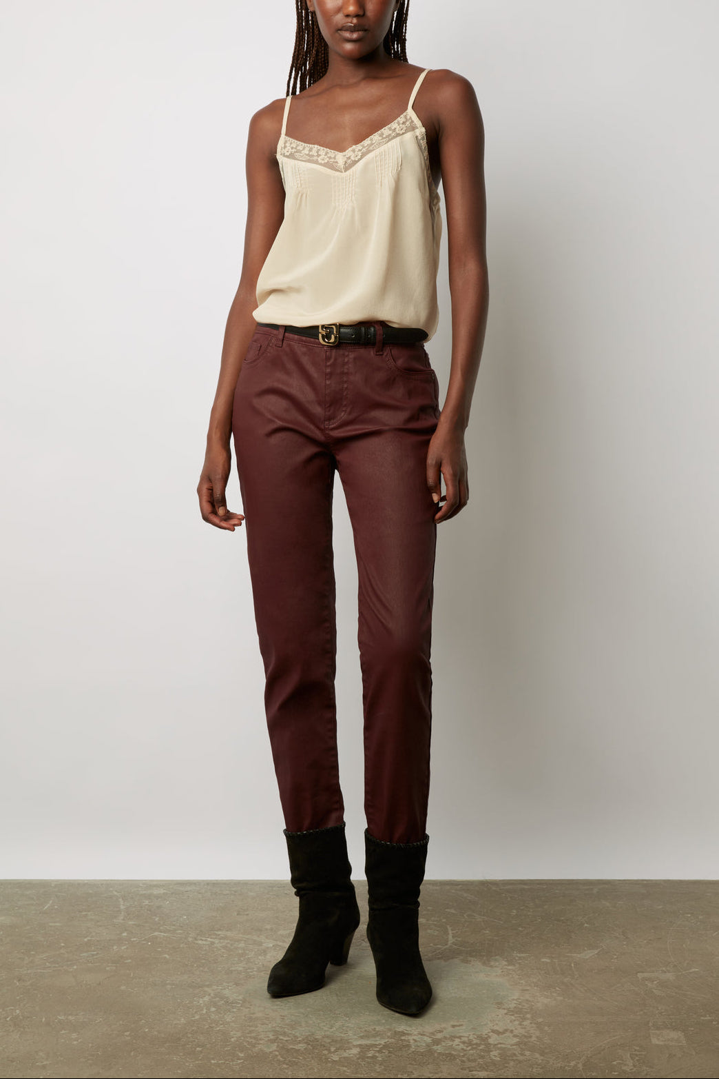 Jean slim en coton enduit - ELANA Faume - seconde main