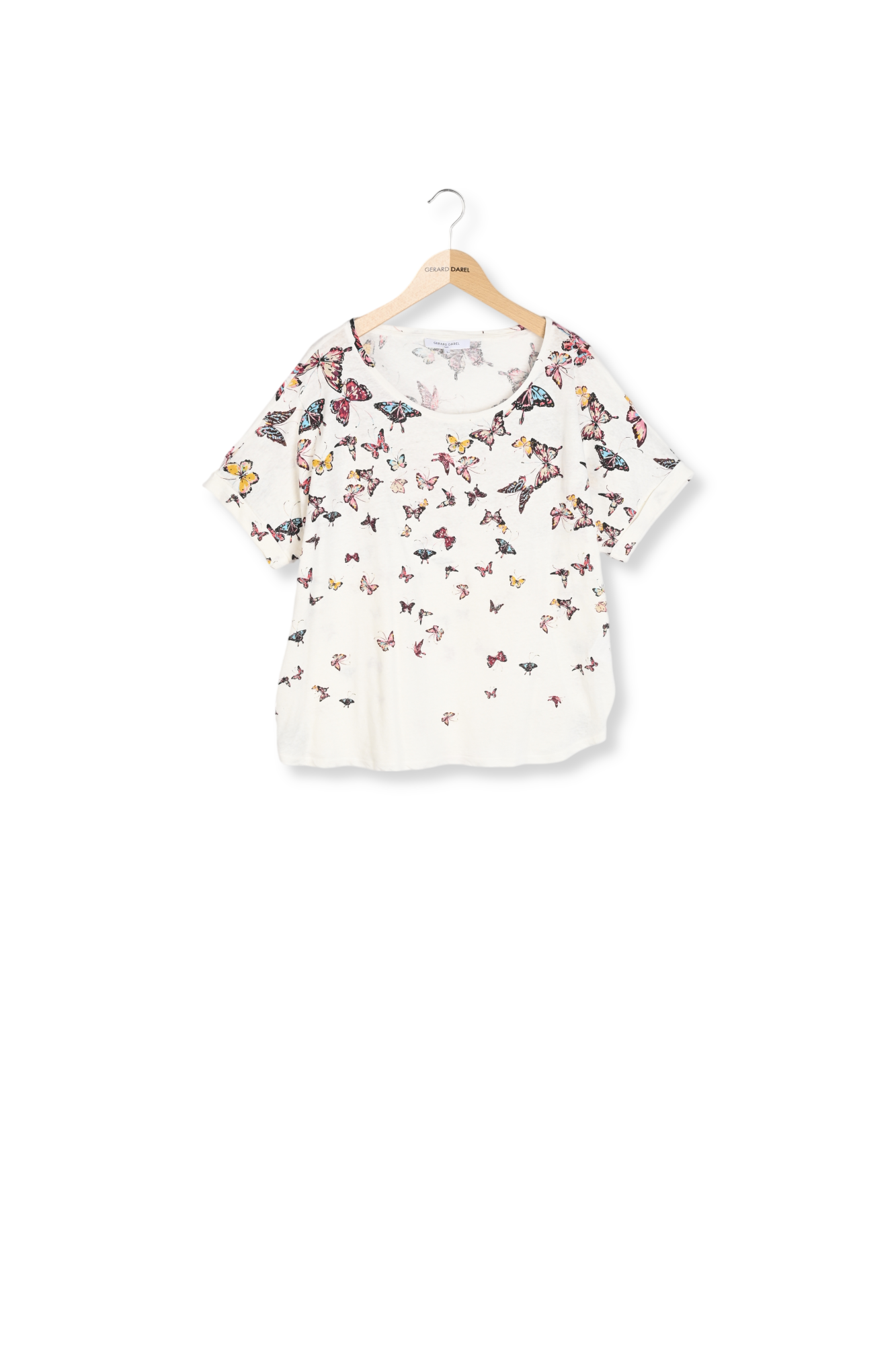 JOCIA - Tee-shirt en coton et lin à imprimé papillons Faume - seconde main